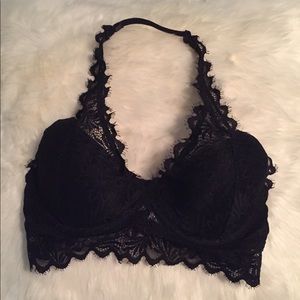VS Pink black halter bralette